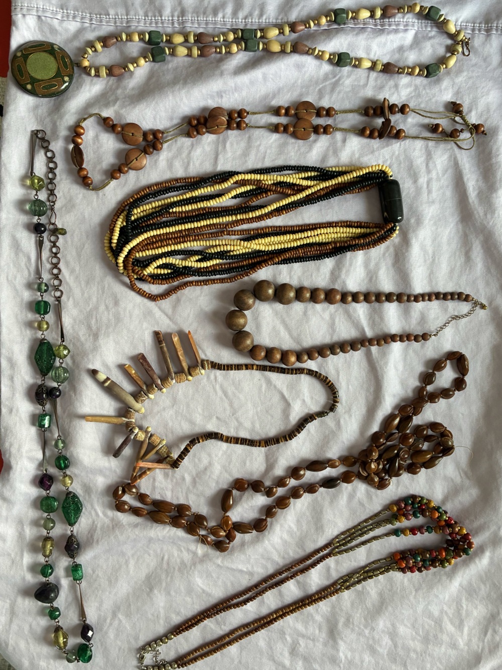 8 Neutral Color Beaded Statement Necklace